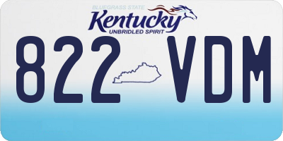 KY license plate 822VDM