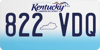 KY license plate 822VDQ