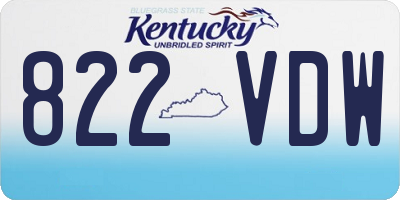 KY license plate 822VDW