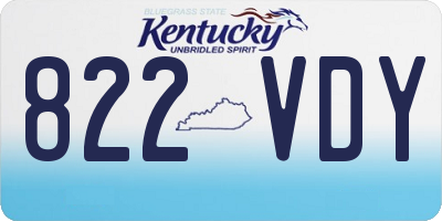 KY license plate 822VDY