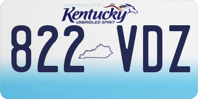 KY license plate 822VDZ
