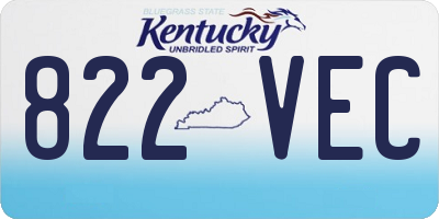 KY license plate 822VEC