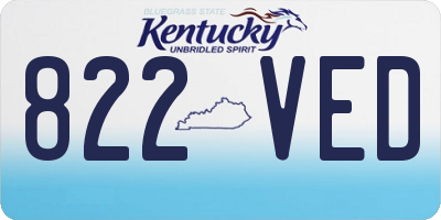 KY license plate 822VED
