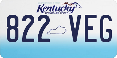 KY license plate 822VEG