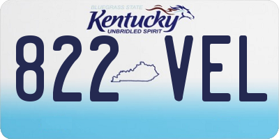 KY license plate 822VEL
