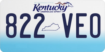 KY license plate 822VEO