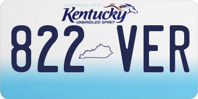 KY license plate 822VER