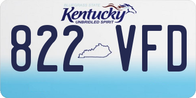 KY license plate 822VFD