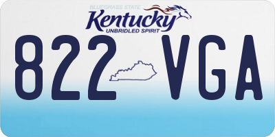 KY license plate 822VGA
