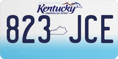 KY license plate 823JCE