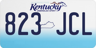 KY license plate 823JCL