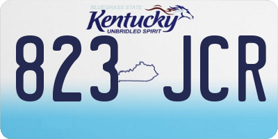 KY license plate 823JCR
