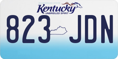 KY license plate 823JDN