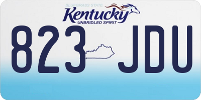KY license plate 823JDU