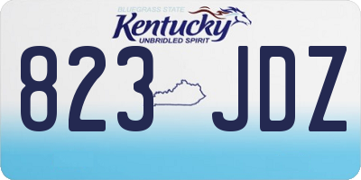 KY license plate 823JDZ