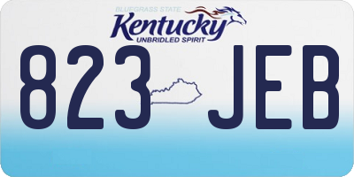 KY license plate 823JEB