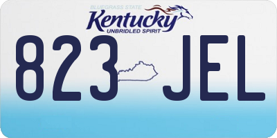 KY license plate 823JEL