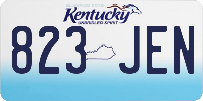 KY license plate 823JEN