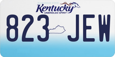 KY license plate 823JEW