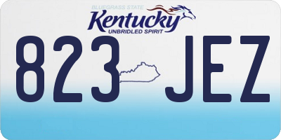 KY license plate 823JEZ