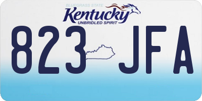 KY license plate 823JFA