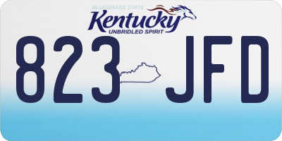 KY license plate 823JFD