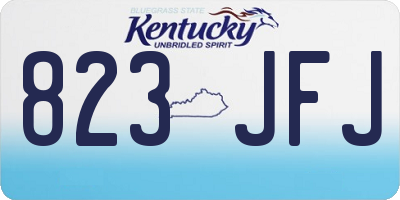 KY license plate 823JFJ