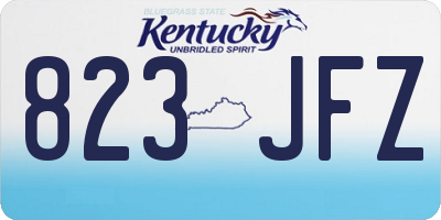 KY license plate 823JFZ