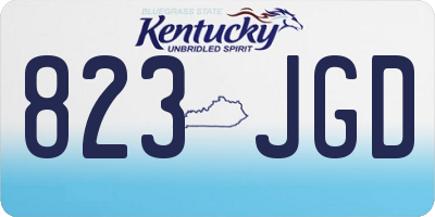 KY license plate 823JGD