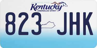 KY license plate 823JHK