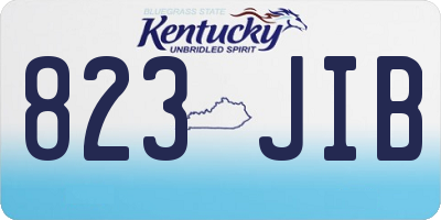 KY license plate 823JIB