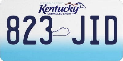 KY license plate 823JID