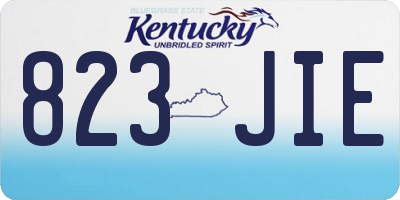 KY license plate 823JIE