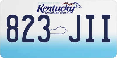 KY license plate 823JII