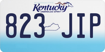KY license plate 823JIP