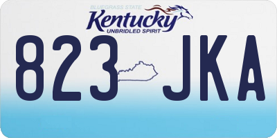 KY license plate 823JKA