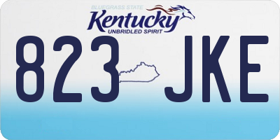 KY license plate 823JKE