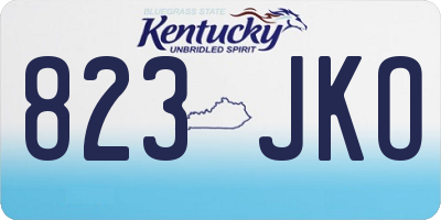 KY license plate 823JKO