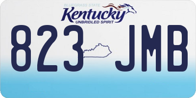 KY license plate 823JMB