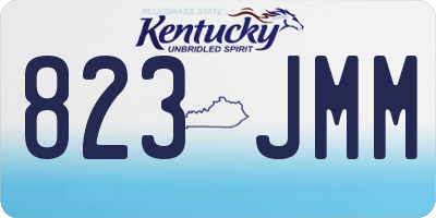 KY license plate 823JMM