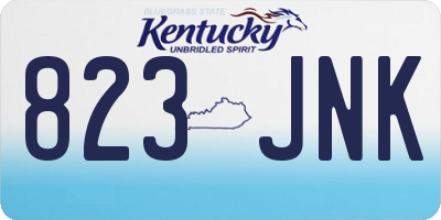 KY license plate 823JNK