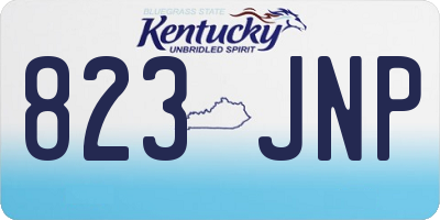 KY license plate 823JNP