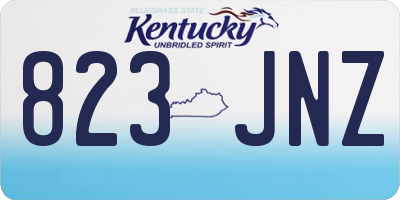 KY license plate 823JNZ