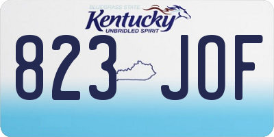 KY license plate 823JOF