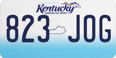 KY license plate 823JOG