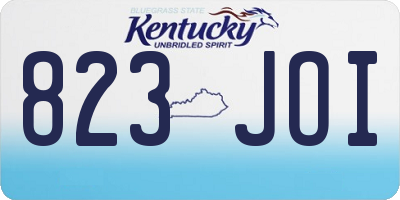 KY license plate 823JOI