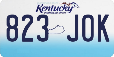 KY license plate 823JOK
