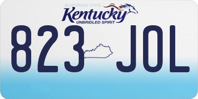 KY license plate 823JOL