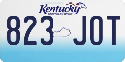 KY license plate 823JOT