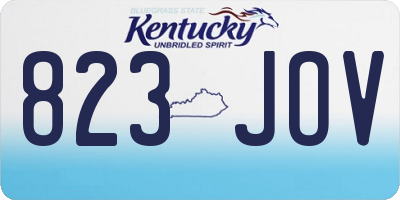 KY license plate 823JOV